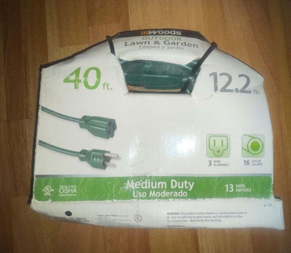 Woods 40ft Outdoor Lawn & Garden Extension Cord 16/3 SJTW